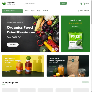 Demo 1 - Organik Mağaza (Wordpress)